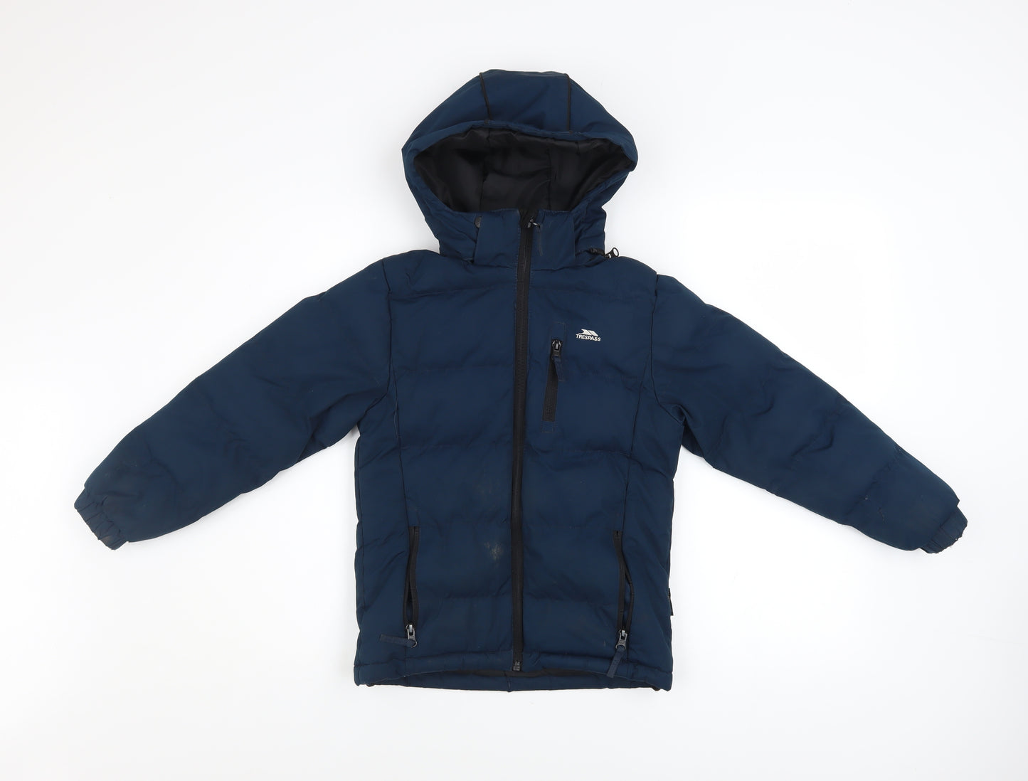Trespass Boys Blue Waterproof Hooded Puffer Jacket 5-6 Years