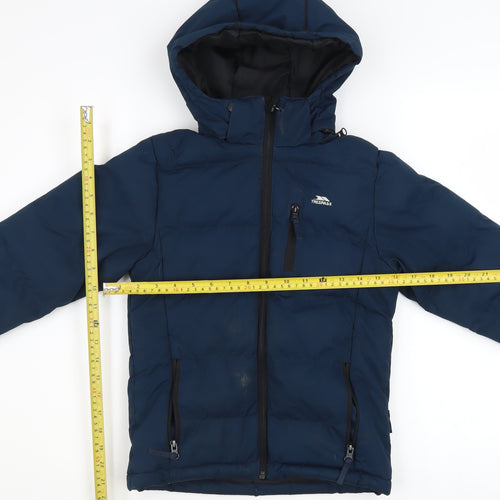Trespass Boys Blue Waterproof Hooded Puffer Jacket 5-6 Years