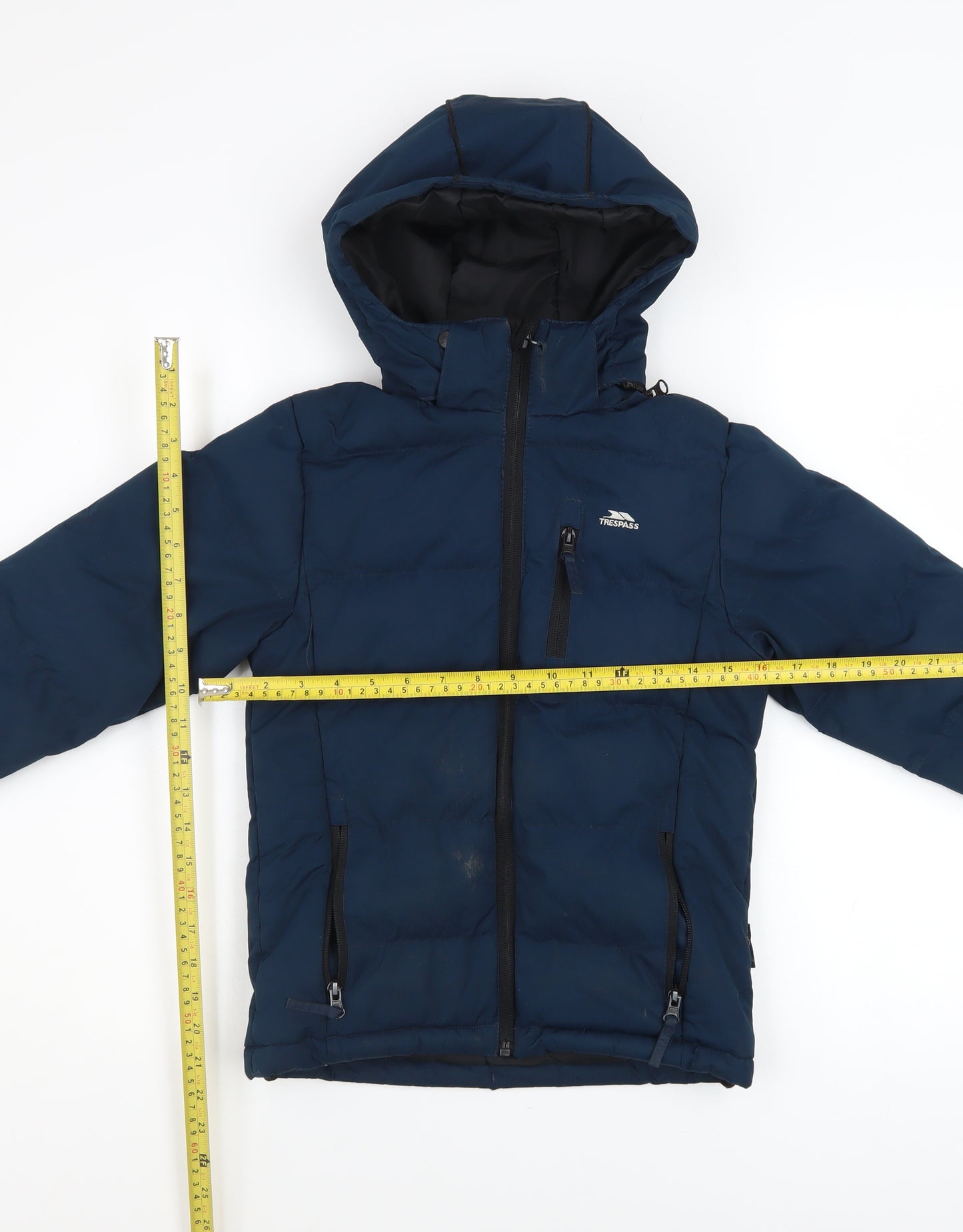 Trespass Boys Blue Waterproof Hooded Puffer Jacket 5-6 Years