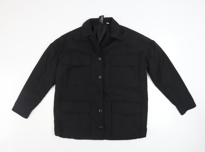 Collusion Women's Black Button Jacket Size 4 Polyester Lined Casual