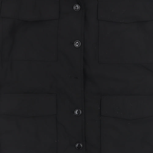 Collusion Women's Black Button Jacket Size 4 Polyester Lined Casual