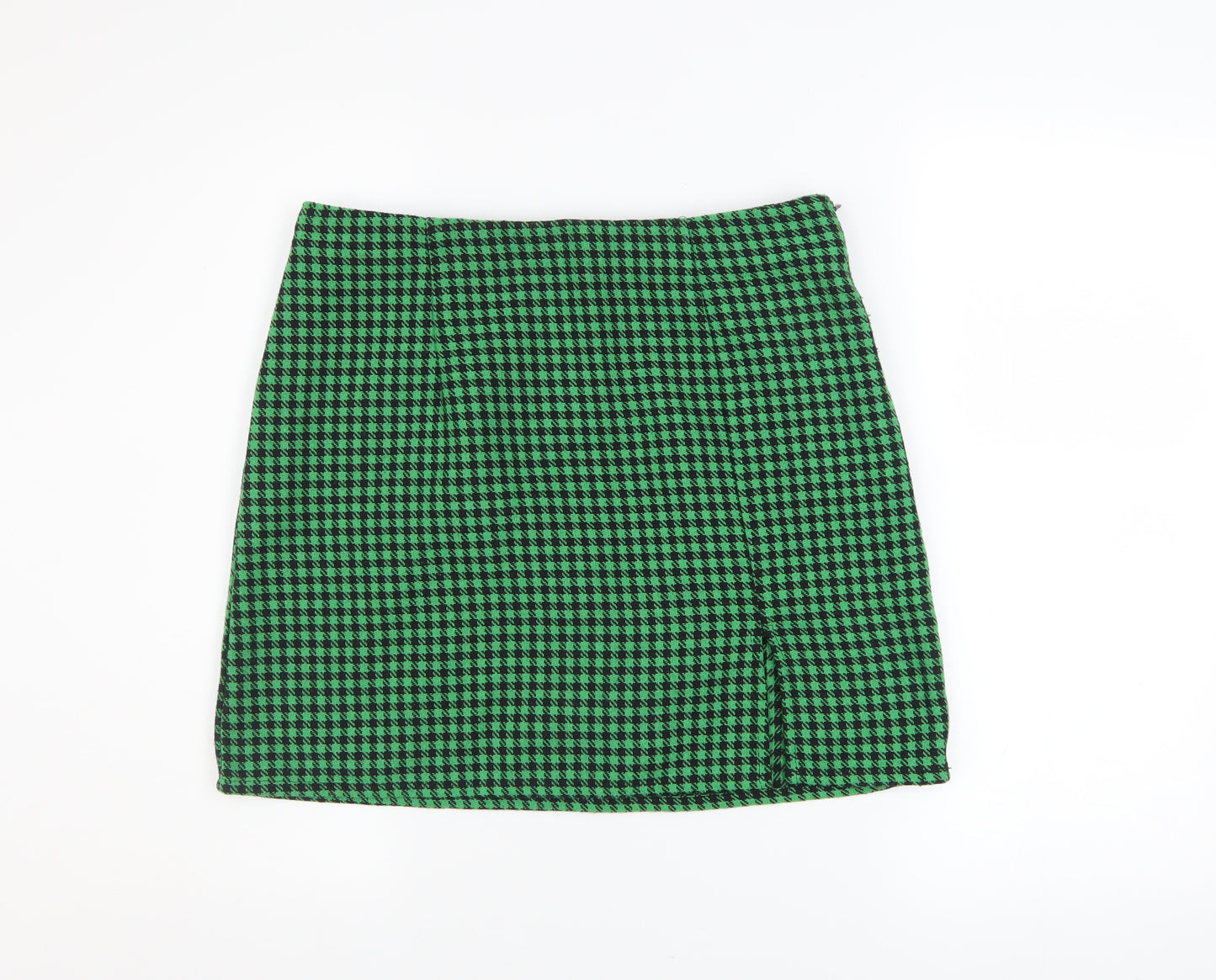 ONLY Women Green Check Knee Length Pencil Skirt Size 12