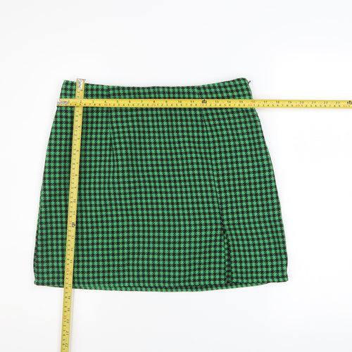 ONLY Women Green Check Knee Length Pencil Skirt Size 12