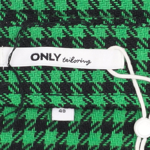 ONLY Women Green Check Knee Length Pencil Skirt Size 12