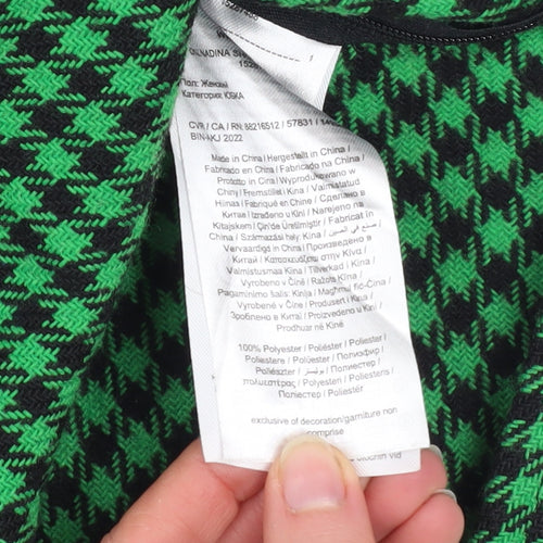 ONLY Women Green Check Knee Length Pencil Skirt Size 12