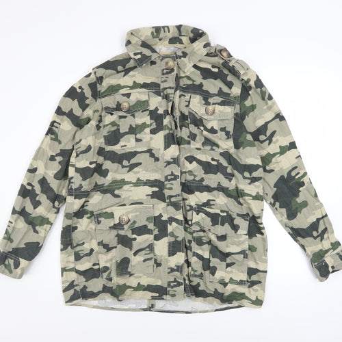 River Island Women Green Camouflage Military Jacket M