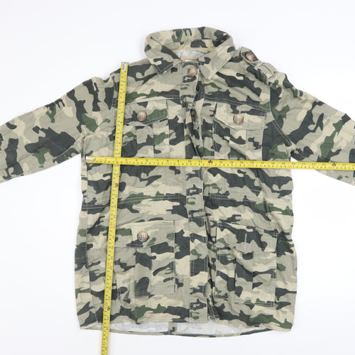 River Island Women Green Camouflage Military Jacket M