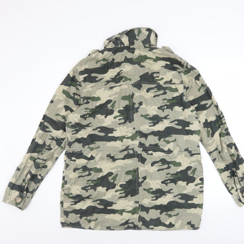 River Island Women Green Camouflage Military Jacket M