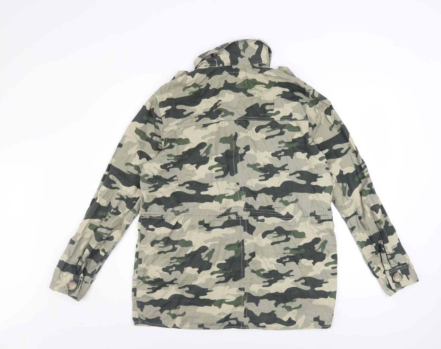 River Island Women Green Camouflage Military Jacket M