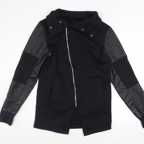 Terance Kole Women's Black Biker Jacket M Cotton Blend Quilted Sleeves