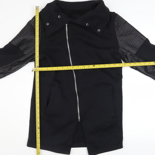 Terance Kole Women's Black Biker Jacket M Cotton Blend Quilted Sleeves
