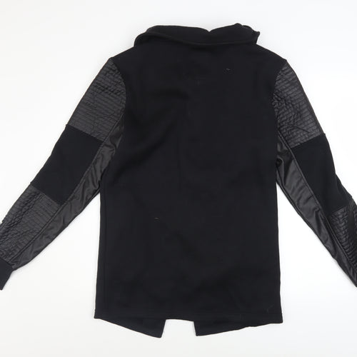 Terance Kole Women's Black Biker Jacket M Cotton Blend Quilted Sleeves