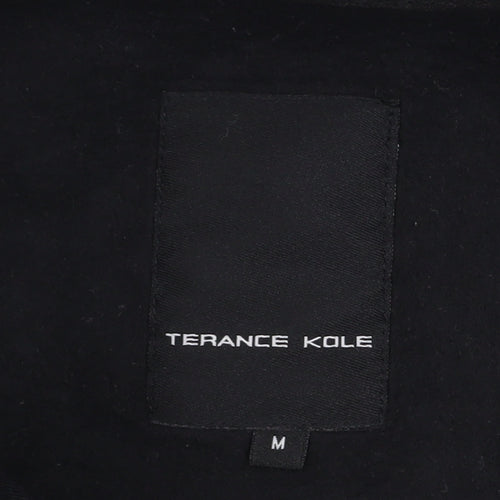 Terance Kole Women's Black Biker Jacket M Cotton Blend Quilted Sleeves