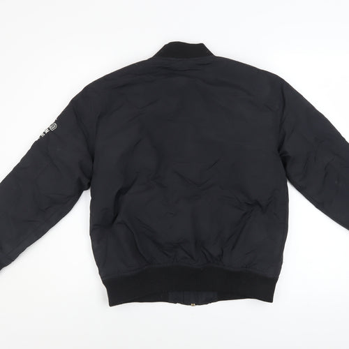 Gémo Boys Black Bomber Jacket 12 Years Lined Zip Military Style