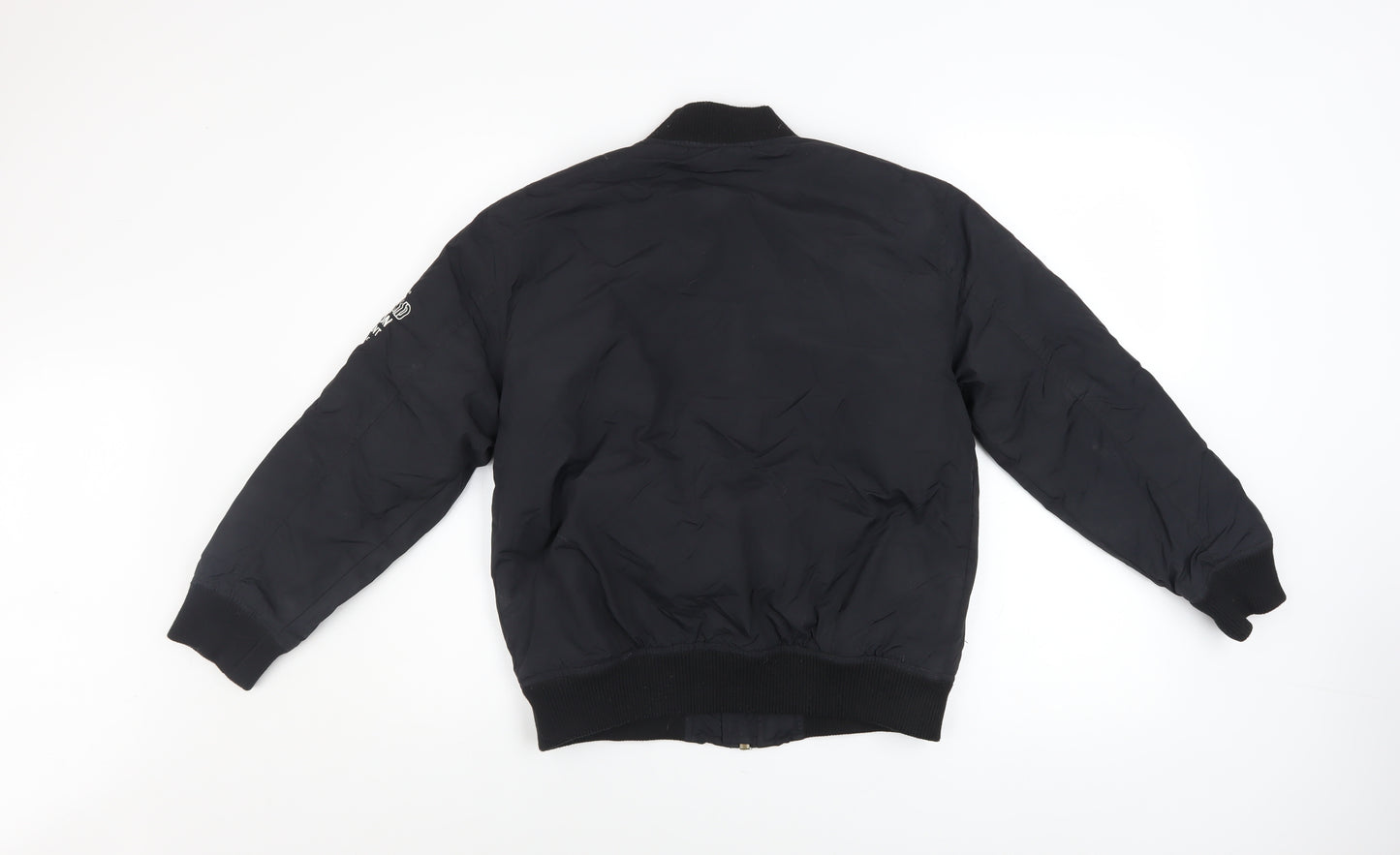 Gémo Boys Black Bomber Jacket 12 Years Lined Zip Military Style