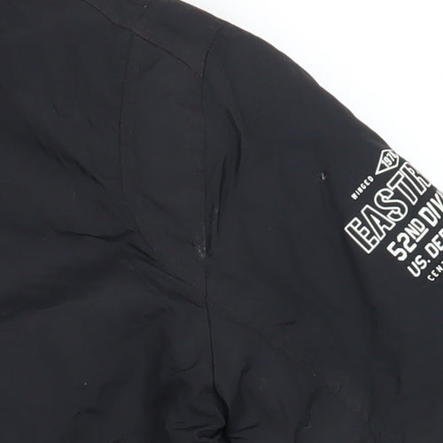 Gémo Boys Black Bomber Jacket 12 Years Lined Zip Military Style
