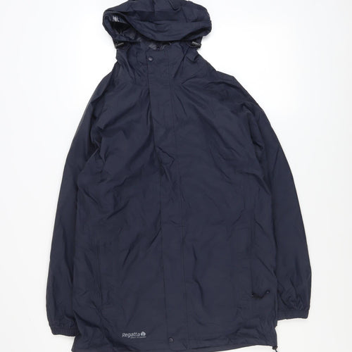 Regatta Men's Blue Waterproof Breathable Hooded Rain Jacket Size S 38in