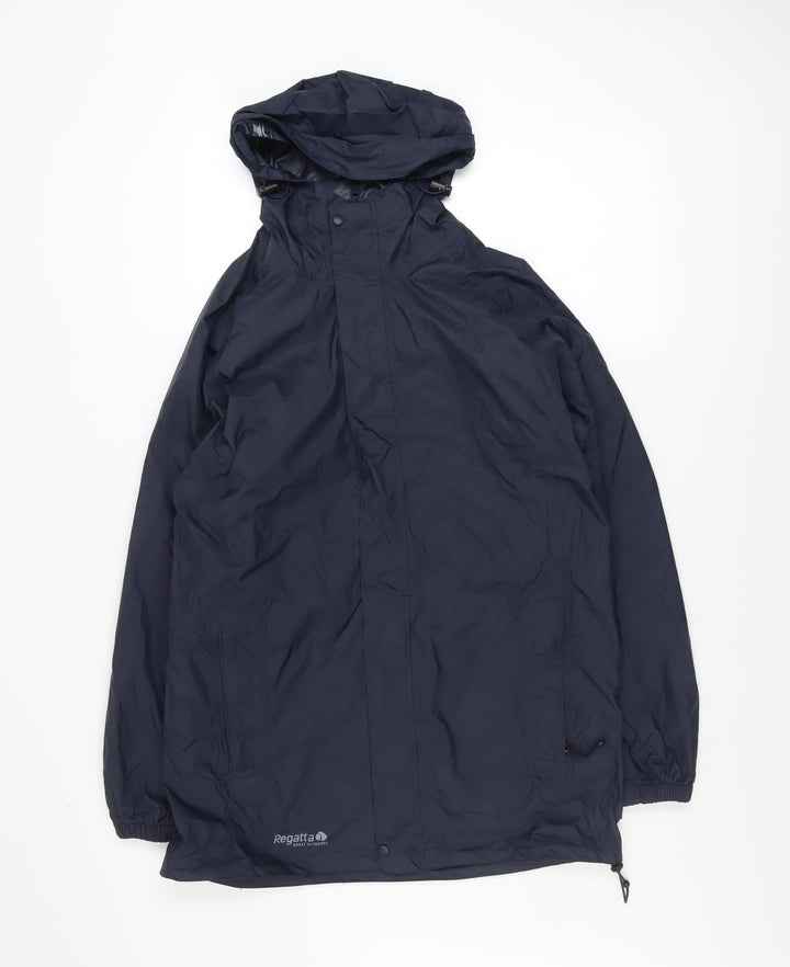Regatta Men's Blue Waterproof Breathable Hooded Rain Jacket Size S 38in
