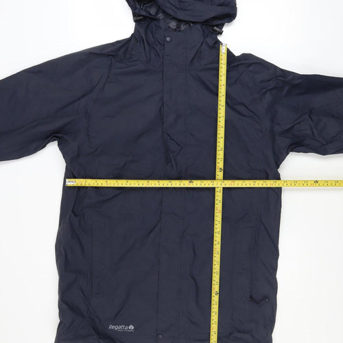 Regatta Men's Blue Waterproof Breathable Hooded Rain Jacket Size S 38in