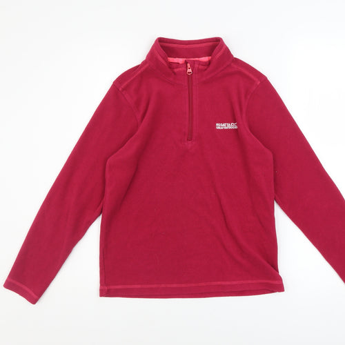 Regatta Girls Red Fleece 1/4 Zip Pullover Sweatshirt 11-12 Years