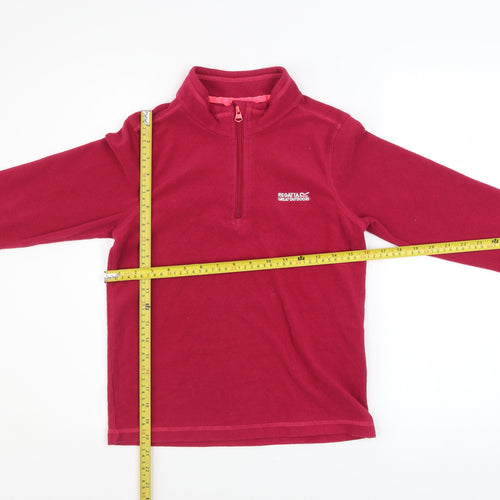 Regatta Girls Red Fleece 1/4 Zip Pullover Sweatshirt 11-12 Years