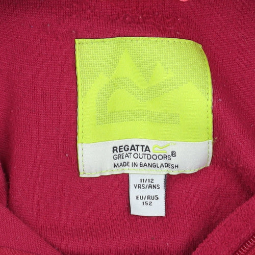 Regatta Girls Red Fleece 1/4 Zip Pullover Sweatshirt 11-12 Years