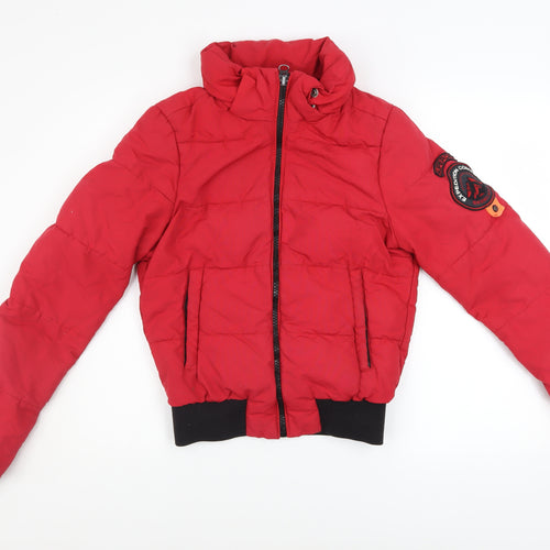 Superdry Women's Red Everest Puffer Jacket Size 6 Winter Coat