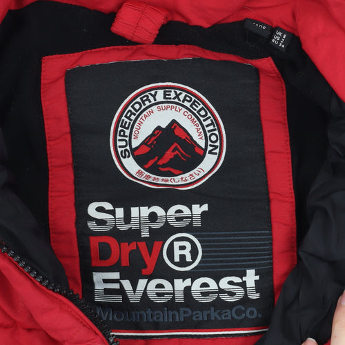 Superdry Women's Red Everest Puffer Jacket Size 6 Winter Coat