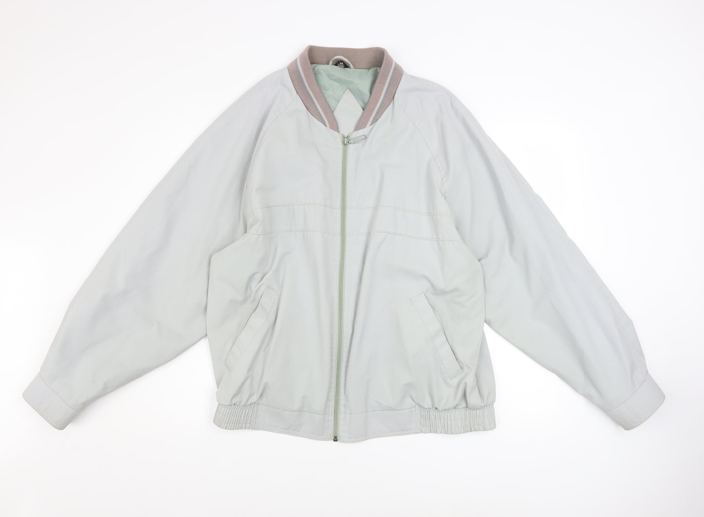 C&A Men's Grey Size 38 Bomber Jacket Polyester Cotton Lined