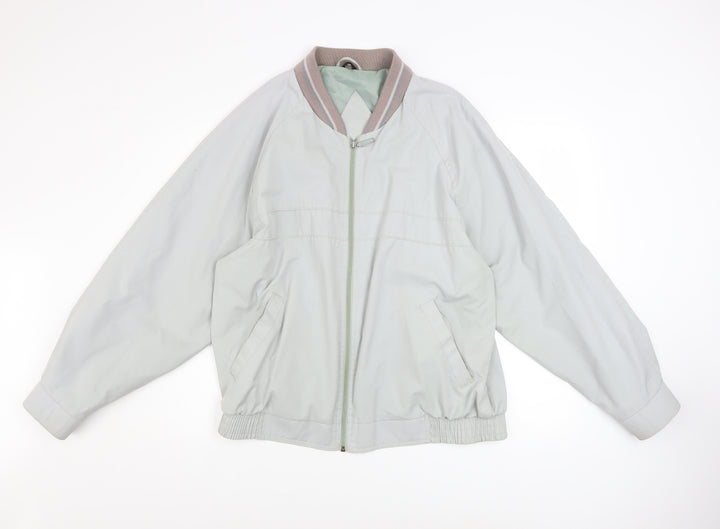 C&A Men's Grey Size 38 Bomber Jacket Polyester Cotton Lined