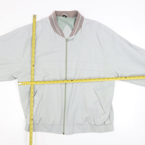 C&A Men's Grey Size 38 Bomber Jacket Polyester Cotton Lined