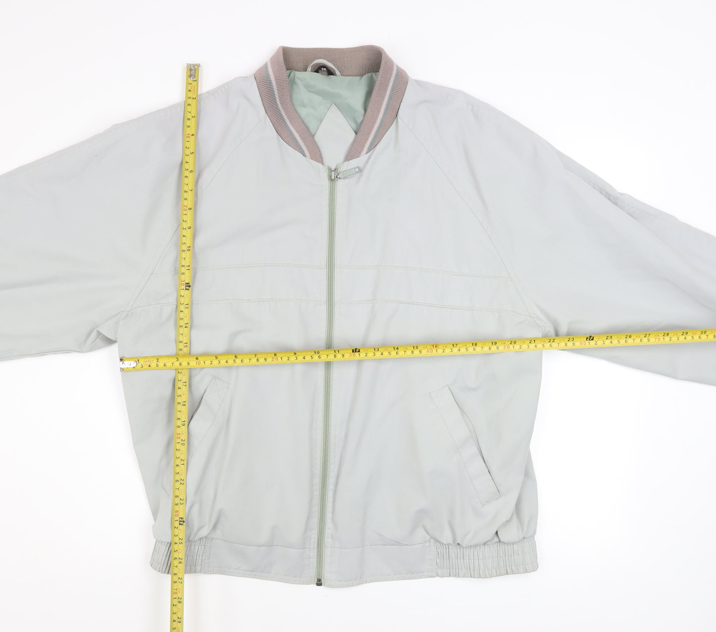 C&A Men's Grey Size 38 Bomber Jacket Polyester Cotton Lined