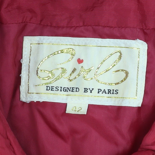 Girl Designed by Paris Women's Red Bomber Jacket Size 14 Vintage