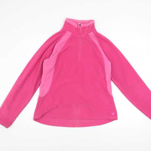 Peter Storm Womens Pink 1/2 Zip Fleece Sweatshirt Size 12