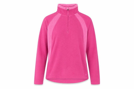 Front view of Peter Storm women’s pink 1/2 zip fleece sweatshirt, size UK 12