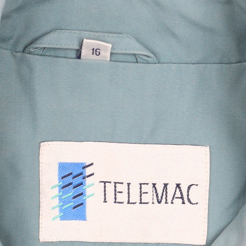 Telemac Womens Blue Size 16 Rain Coat Jacket Water Resistant