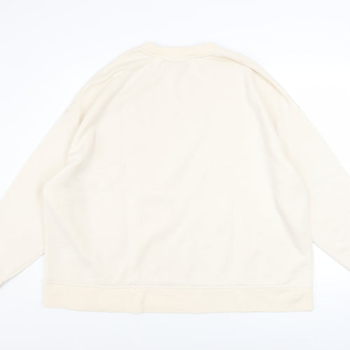 Disney Women Beige Mickey Mouse Heart Print Sweatshirt 2XL