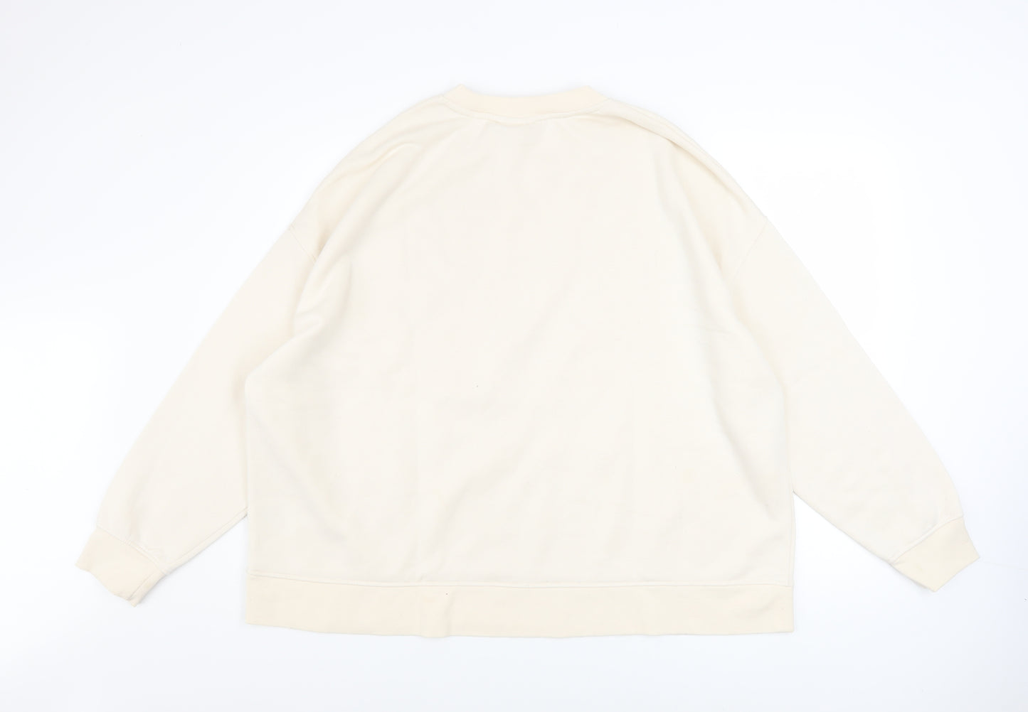 Disney Women Beige Mickey Mouse Heart Print Sweatshirt 2XL