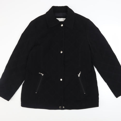Liz Claiborne Women's Black L Quilted Mid-Length Jacket