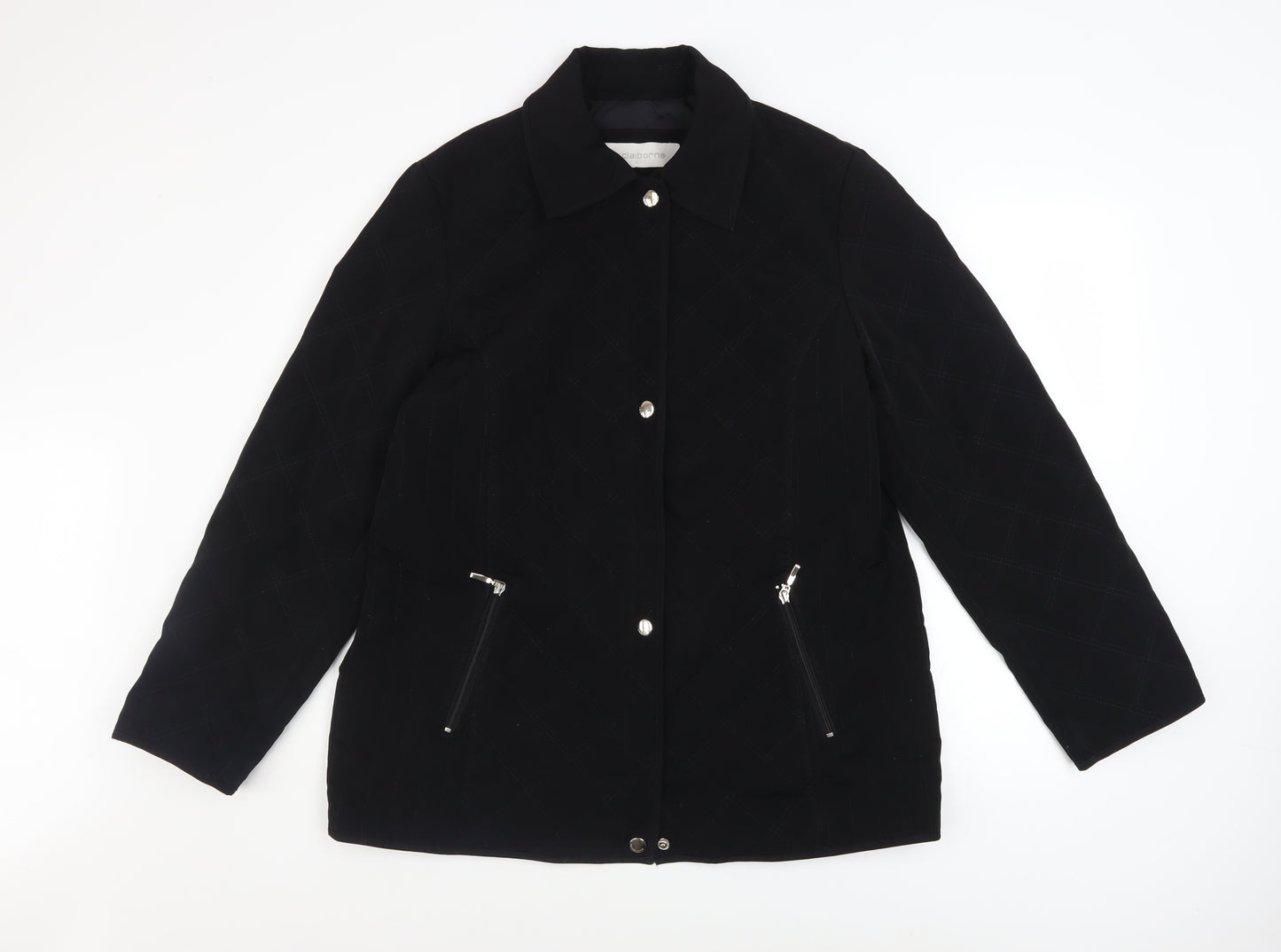 Liz Claiborne Women's Black L Quilted Mid-Length Jacket