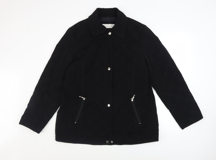 Liz Claiborne Women's Black L Quilted Mid-Length Jacket