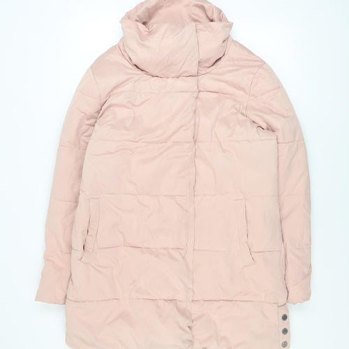 RJR John Rocha Women Pink Long Puffer Coat Size 14 Winter Jacket
