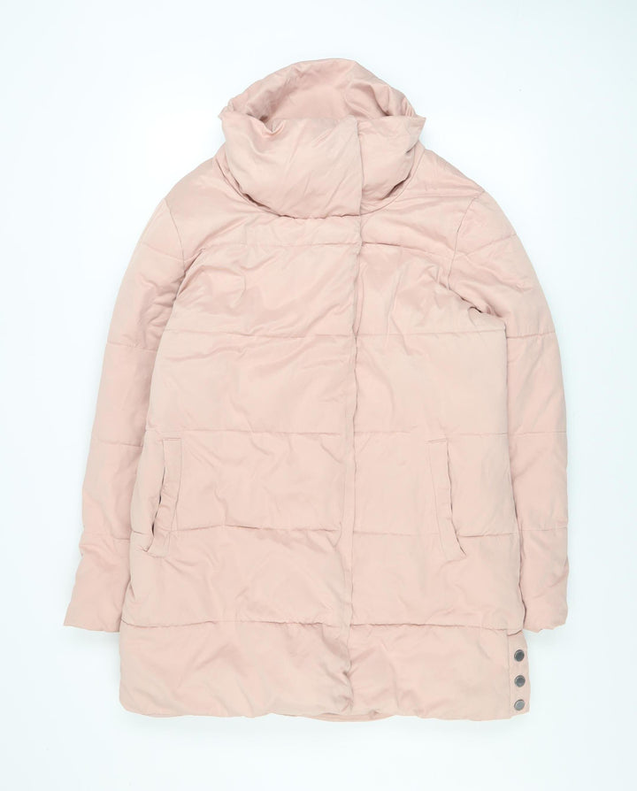 RJR John Rocha Women Pink Long Puffer Coat Size 14 Winter Jacket