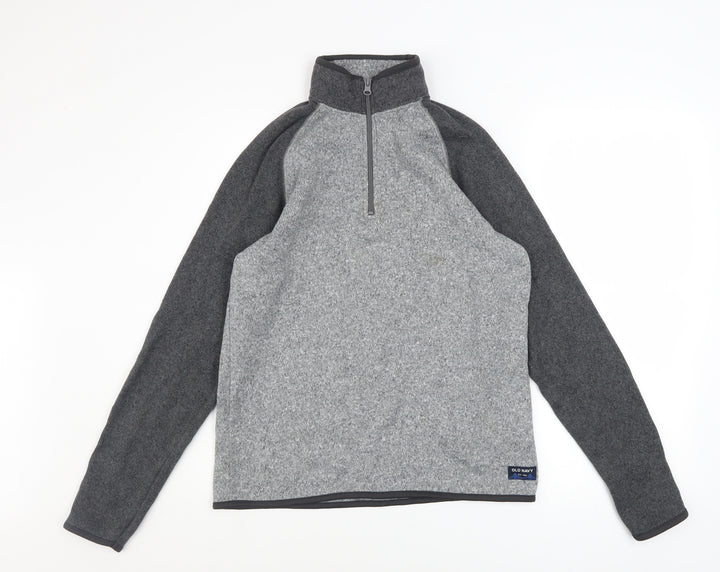 Old Navy Men's Grey 1/4 Zip Fleece Sweatshirt Size S Polyester Warm Top