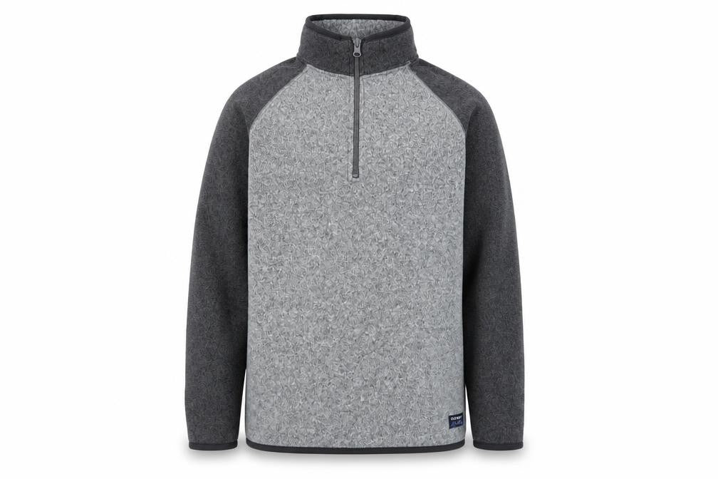 Front view of Old Navy Men's Grey 1/4 Zip Fleece Sweatshirt, size S, Polyester Warm Top