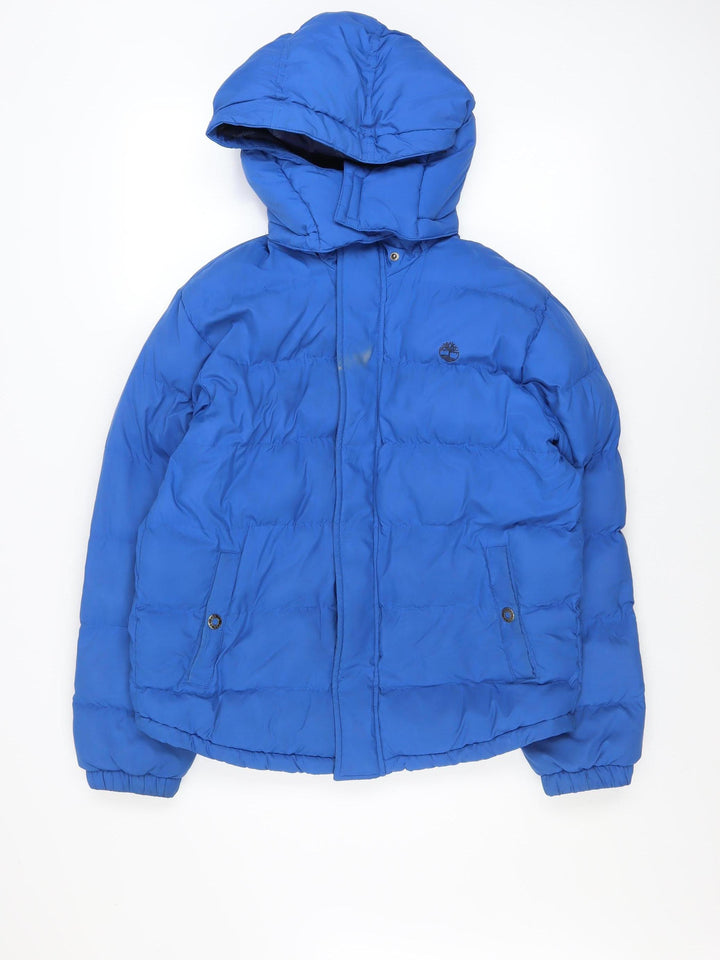 Timberland Boys Blue Hooded Puffer Jacket 14 Years Winter Coat