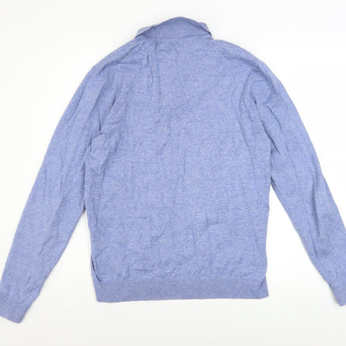 Next Men’s Blue Collared 1/2 Zip Cotton Knit Jumper Size M