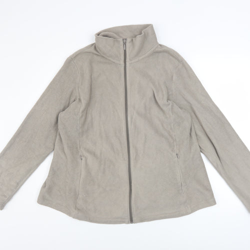 UNIQLO Womens Beige 2XL Fleece Full Zip Activewear Jacket