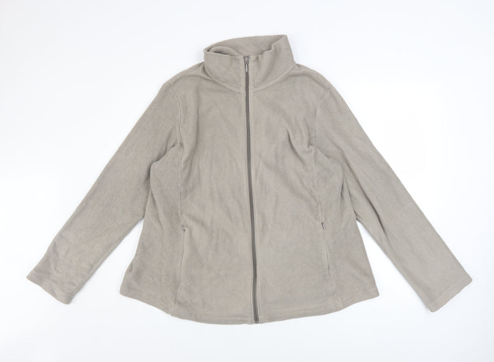 UNIQLO Womens Beige 2XL Fleece Full Zip Activewear Jacket