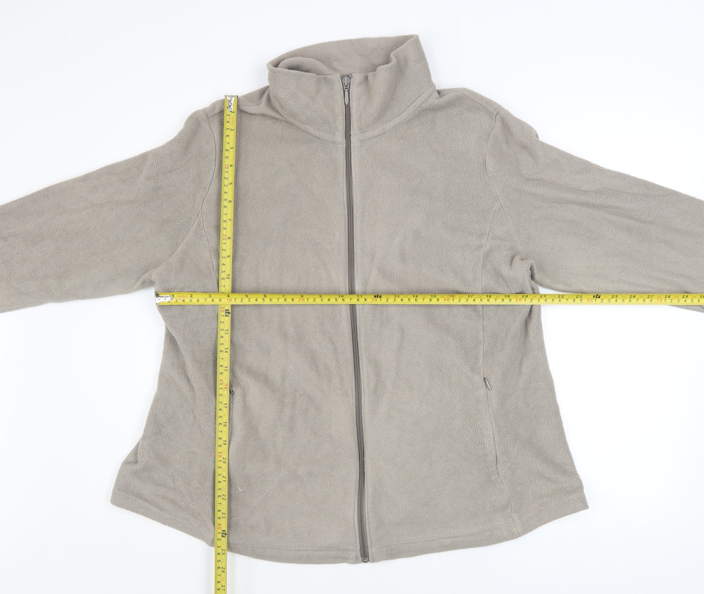 UNIQLO Womens Beige 2XL Fleece Full Zip Activewear Jacket